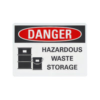 Lavex 10" x 7" Non-Reflective Adhesive Vinyl "Danger / Hazardous Waste Storage" Safety Label