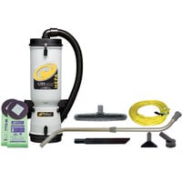 ProTeam 107141 10 Qt. LineVacer Backpack Vacuum Cleaner with HEPA filter and 107099 Xover Performance Floor Tool Kit C - 120V