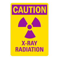 Lavex 14" x 10" Non-Reflective Adhesive Vinyl "Caution / X-Ray Radiation" Safety Label