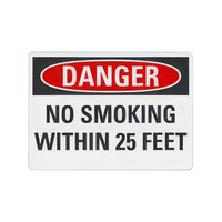 Lavex 14" x 10" Non-Reflective Plastic "Danger / No Smoking Within 25 Feet" Safety Sign