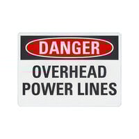 Lavex 14" x 10" Non-Reflective Plastic "Danger / Overhead Power Lines" Safety Sign