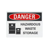 Lavex 10" x 7" Non-Reflective Plastic "Danger / Hazardous Waste Storage" Safety Sign
