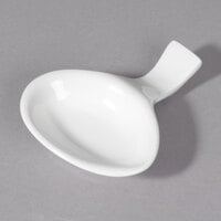 10 Strawberry Street WTR-SMSPOON Whittier 4 3/4 inch White Porcelain Small Spoon with Chopstick Holder - 36/Case