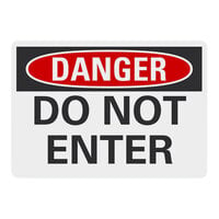 Lavex 10" x 7" Non-Reflective Plastic "Danger / Do Not Enter" Safety Sign