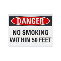 Lavex 14" x 10" Engineer-Grade Reflective Aluminum "Danger / No Smoking Within 50 Feet" Safety Sign