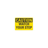Lavex Non-Reflective Plastic "Caution / Watch Your Step" Safety Sign