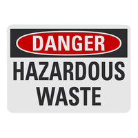 Lavex 14" x 10" Engineer-Grade Reflective Aluminum "Danger / Hazardous Waste" Safety Sign