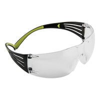 3M SecureFit™ 400 Series Scratch-Resistant Anti-Fog Safety Glasses with Black / Green Frame and Clear Lens 7100243523
