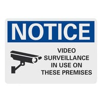 Lavex Non-Reflective Adhesive Vinyl "Notice / Video Surveillance In Use On These Premises" Label