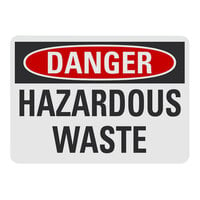 Lavex 10" x 7" Non-Reflective Aluminum "Danger / Hazardous Waste" Safety Sign