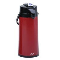 Curtis ThermoPro 2.2 Liter Glass Lined Red Airpot with Lever TLXA2206G000 - 6/Case
