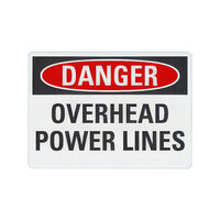 Lavex 14" x 10" Non-Reflective Aluminum "Danger / Overhead Power Lines" Safety Sign