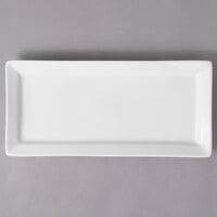 10 Strawberry Street WTR-7-15REC Whittier 15 inch x 7 inch White Rectangular Porcelain Platter - 12/Case