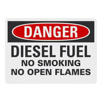 Lavex Non-Reflective Plastic "Danger / Diesel Fuel / No Smoking / No Open Flames" Safety Sign