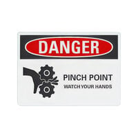 Lavex Non-Reflective Aluminum "Danger / Pinch Point / Watch Your Hands" Safety Sign
