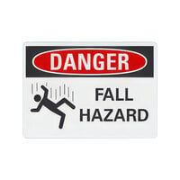 Lavex  Non-Reflective Adhesive Vinyl "Danger / Fall Hazard" Safety Label