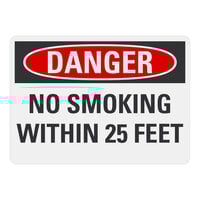 Lavex 14" x 10" Engineer-Grade Reflective Aluminum "Danger / No Smoking Within 25 Feet" Safety Sign
