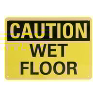 Lavex 14" x 10" Non-Reflective Aluminum "Caution / Wet Floor" Safety Sign