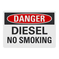 Lavex 10" x 7" Non-Reflective Plastic "Danger / Diesel / No Smoking" Safety Sign
