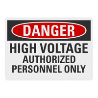 Lavex Non-Reflective Plastic "Danger / High Voltage / Authorized Personnel Only" Safety Sign