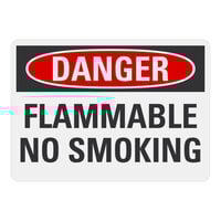 Lavex 10" x 7" Non-Reflective Plastic "Danger / Flammable / No Smoking" Safety Sign