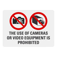 Lavex 14" x 10" Non-Reflective Plastic "The Use of Cameras or Video Equipment is Prohibited" Sign