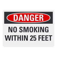 Lavex 14" x 10" Non-Reflective Aluminum "Danger / No Smoking Within 25 Feet" Safety Sign