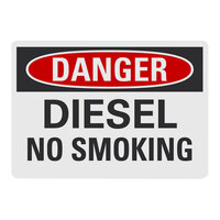 Lavex 14" x 10" Engineer-Grade Reflective Aluminum "Danger / Diesel / No Smoking" Safety Sign