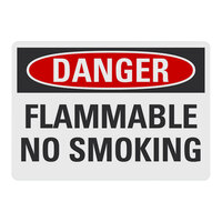 Lavex 14" x 10" Engineer-Grade Reflective Adhesive Vinyl "Danger / Flammable / No Smoking" Safety Label