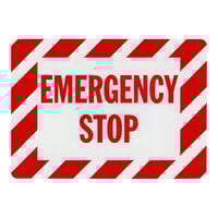 Lavex 7" x 5" Engineer-Grade Reflective Adhesive Vinyl "Emergency Stop" Safety Label
