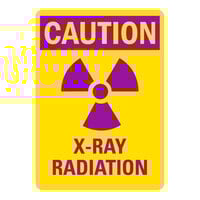 Lavex 10" x 7" Non-Reflective Plastic "Caution / X-Ray Radiation" Safety Sign