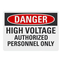 Lavex Aluminum "Danger / High Voltage / Authorized Personnel Only" Safety Sign