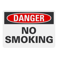 Lavex 14" x 10" Non-Reflective Adhesive Vinyl "Danger / No Smoking" Safety Label