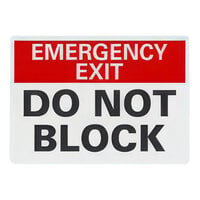 Lavex Non-Reflective Plastic "Emergency Exit / Do Not Block" Safety Sign