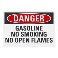 Lavex Non-Reflective Plastic "Danger / Gasoline / No Smoking / No Open Flames" Safety Sign