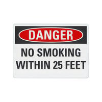 Lavex  Non-Reflective Adhesive Vinyl "Danger / No Smoking Within 25 Feet" Safety Label