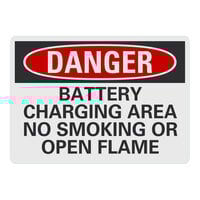 Lavex 14" x 10" Non-Reflective Plastic "Danger / Battery Charging Area / No Smoking Or Open Flame" Safety Sign