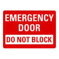 Lavex Non-Reflective Plastic "Emergency Door / Do Not Block" Safety Sign