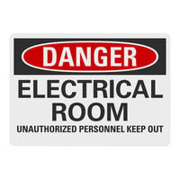 Lavex Non-Reflective Plastic "Danger / Electrical Room / Unauthorized Personnel Keep Out" Safety Sign