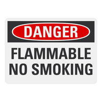 Lavex 14" x 10" Non-Reflective Aluminum "Danger / Flammable / No Smoking" Safety Sign
