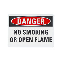 Lavex 14" x 10" Non-Reflective Aluminum "Danger / No Smoking Or Open Flame" Safety Sign
