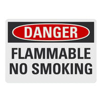 Lavex 10" x 7" Non-Reflective Adhesive Vinyl "Danger / Flammable / No Smoking" Safety Label