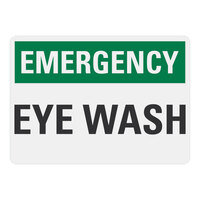 Lavex 14" x 10" Non-Reflective Plastic "Emergency / Eye Wash" Safety Sign