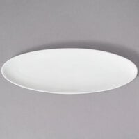 10 Strawberry Street WTR-16OVLEAF Whittier 15 7/8 inch x 5 3/8 inch White Oval Porcelain Leaf Platter - 24/Case