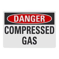 Lavex 14" x 10" Non-Reflective Adhesive Vinyl "Danger / Compressed Gas" Safety Label