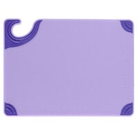 San Jamar CBG912PR Saf-T-Zone™ 12" x 9" x 3/8" Purple Allergen-Free Cutting Board