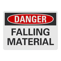 Lavex 10" x 7" Non-Reflective Aluminum "Danger / Falling Material" Safety Sign