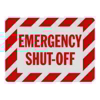 Lavex 14" x 10" Non-Reflective Plastic "Emergency Shut-Off" Safety Sign