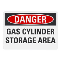 Lavex 14" x 10" Non-Reflective Plastic "Danger / Gas Cylinder Storage Area" Safety Sign