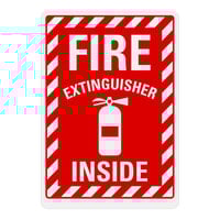 Lavex 14" x 10" Non-Reflective Plastic "Fire Extinguisher Inside" Safety Sign